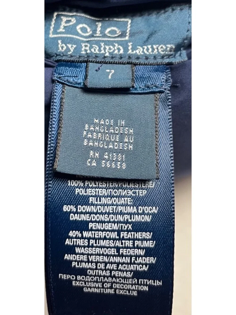 Polo Ralph Lauren Kids Reversible Puffer Vest Down Fill Blue & Yellow 7 crest